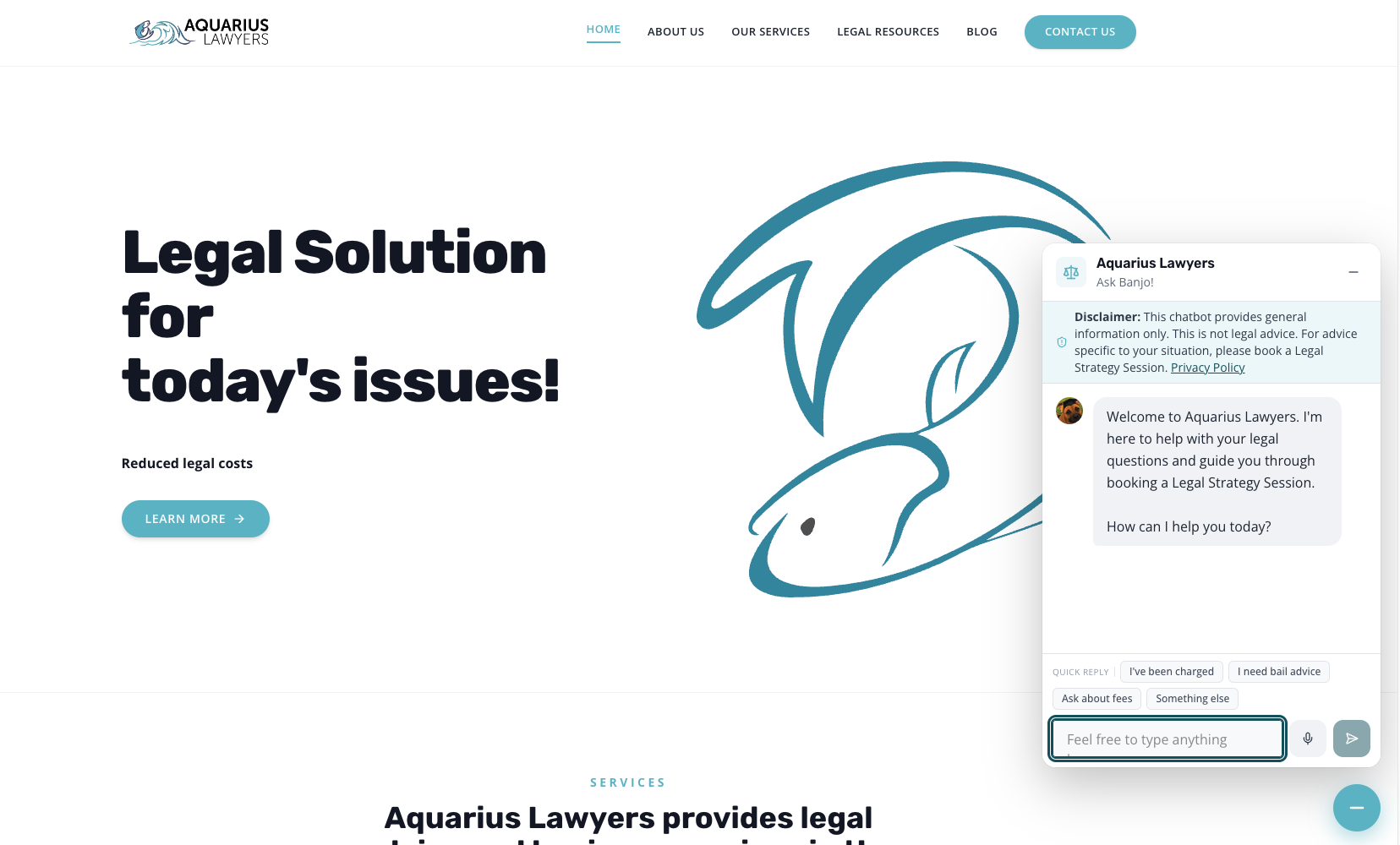 Aquarius Lawyers Chatbot
