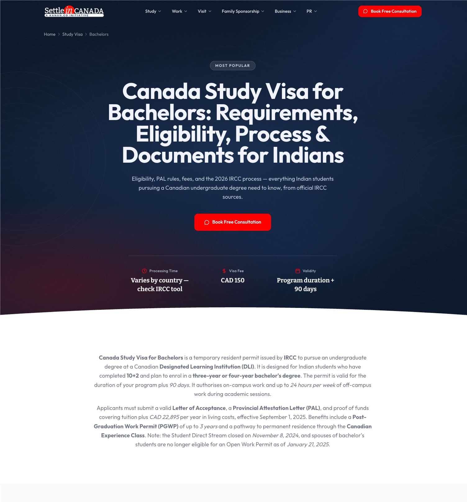 Bachelors Guide Page