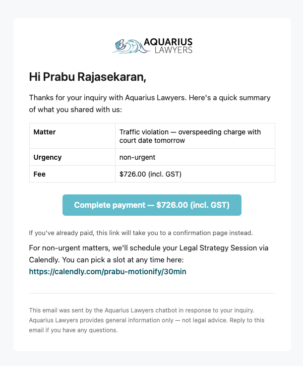Automated Payment Request Email